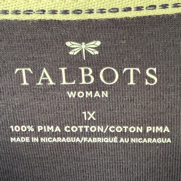 NEW! Talbots Navy Blue Size 1X Boat Neck Tee Size 1X - Picture 2 of 7